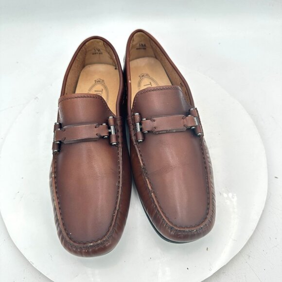 Tod's Women Size US 8.5 UK 5.5A Brown Leather Pull On Penny Loafer Driving Shoe - Picture 1 of 11